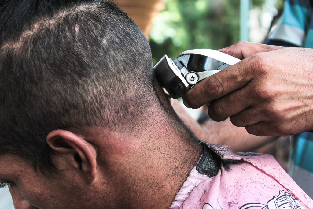 barbero de calle, cronica fotografica