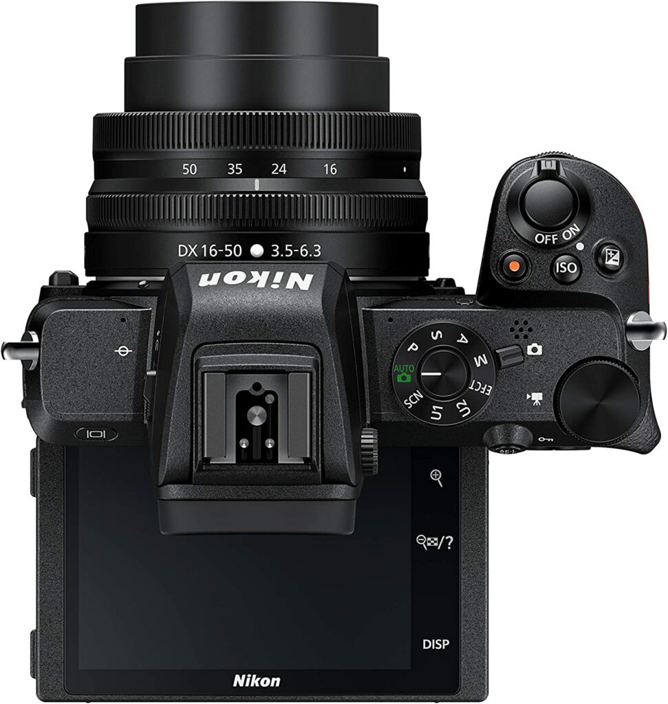 Nikon Z50 vistra desde arriba