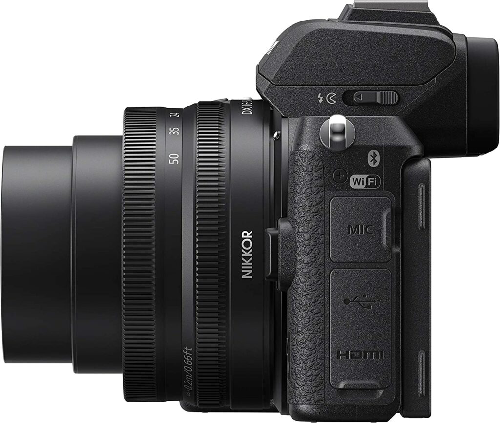 vista lateral de la Nikon Z50 