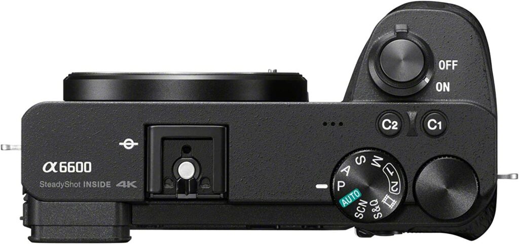 Vista superior de la cámara Sony Alpha a6600