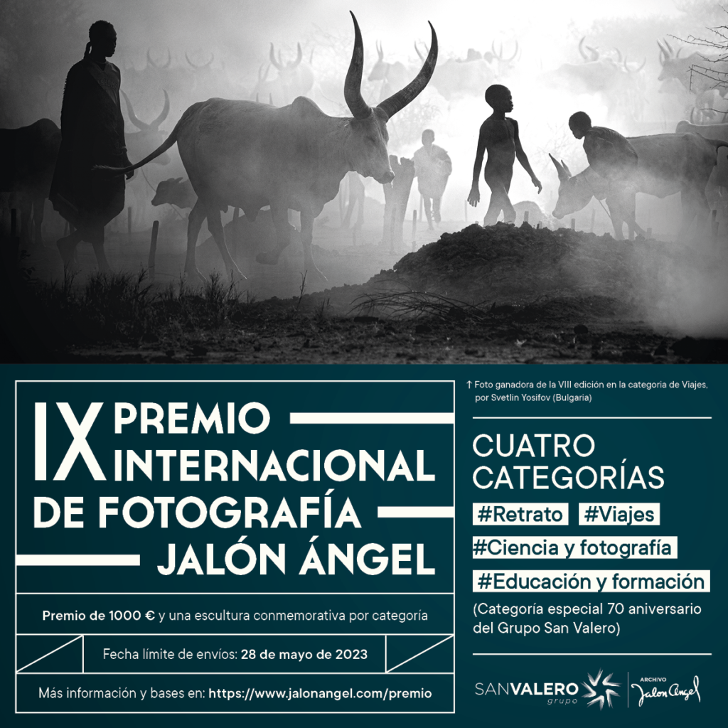 poster afiche IX PREMIO INTERNACIONAL DE FOTOGRAFÍA JALÓN ÁNGEL 2023 - concursos de fotografía