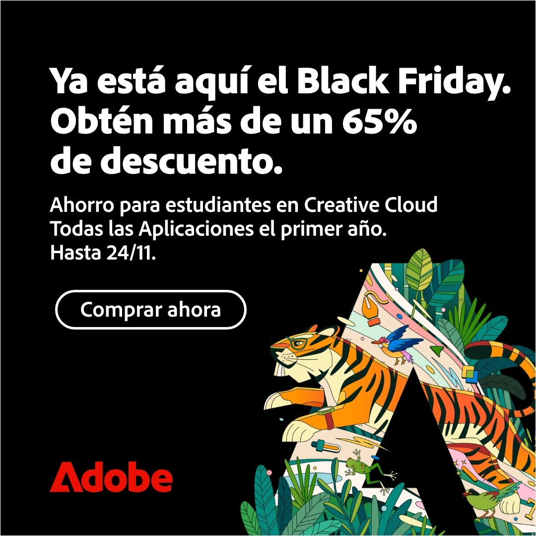 descuento del 65% de descuento en todos los planes de Adobe