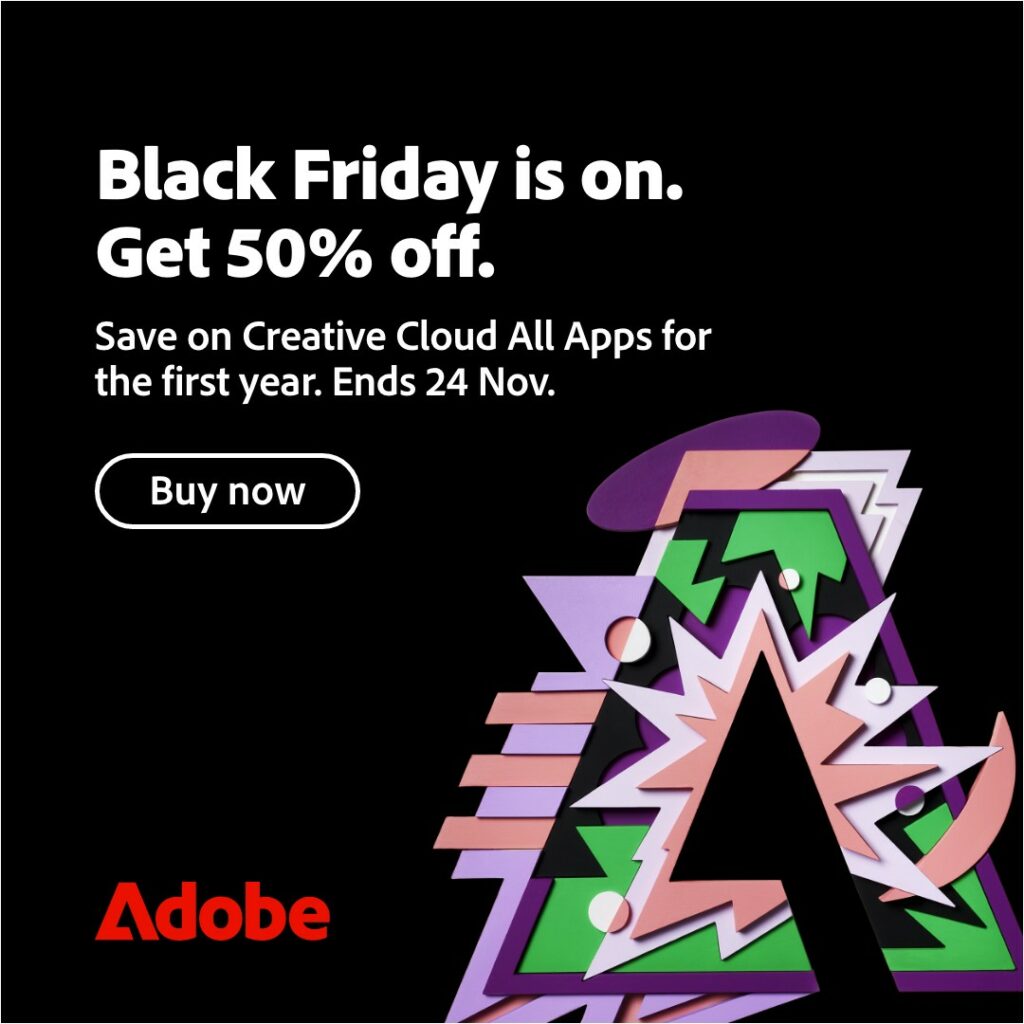 50% de descuento en Adobe Creative Cloud - Descuentos para todos en Blackfriday