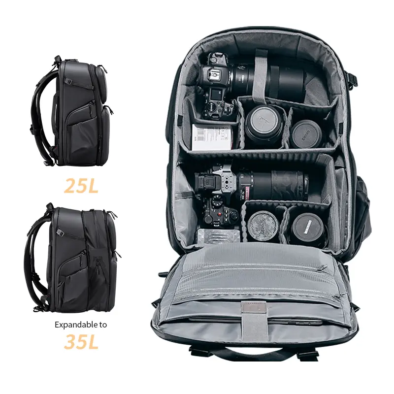 Interior de la Mochila para cámaras fotográficas Ulanzi BP10